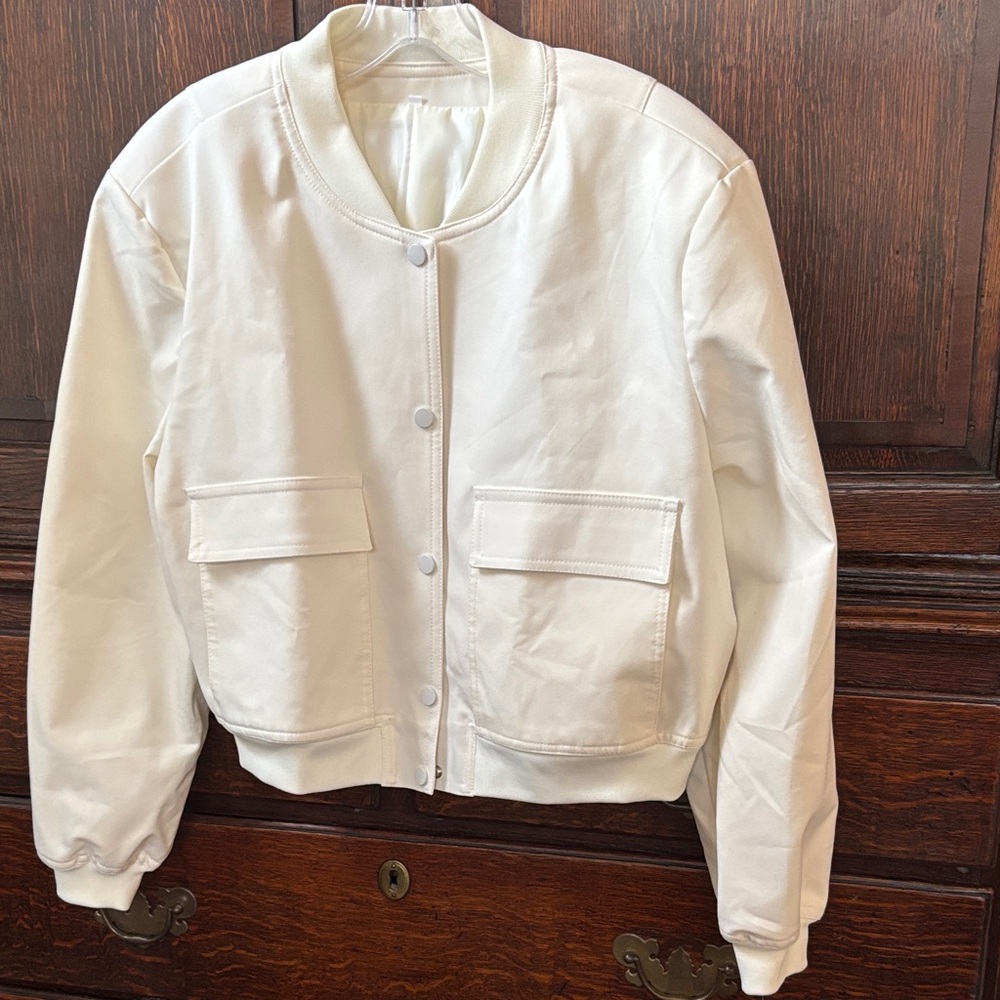 Women's White Bomber Jacket